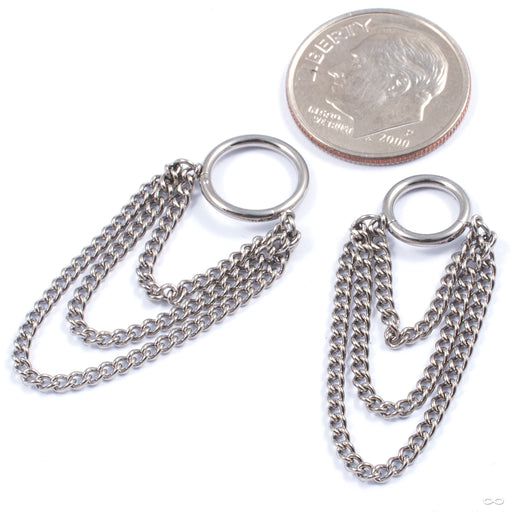 Chained Waterfall Clicker in Titanium from Zadamer Jewelry in various sizes
