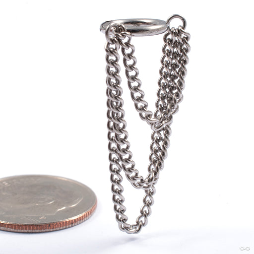 Chained Waterfall Clicker in Titanium from Zadamer Jewelry vertical view