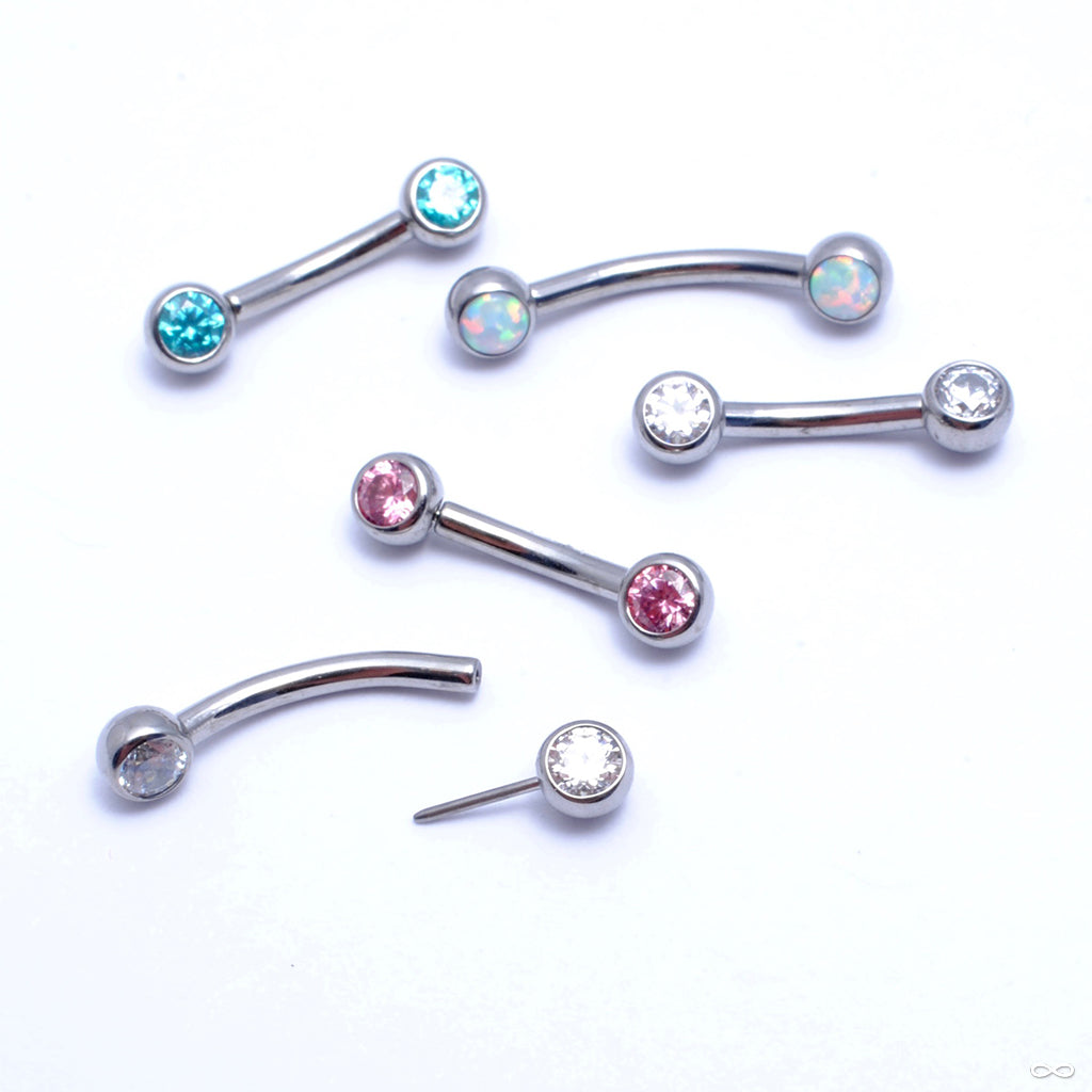 Curved Press-fit Post with Side-set CZs in Titanium from NeoMetal