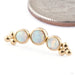 Curved Gem Cluster with Tri-Beads Press-fit End in Gold from Anatometal with white opal