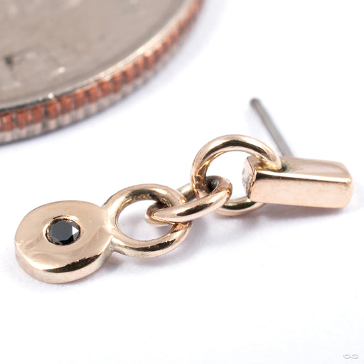 Diamond Dangle Press-fit End in Gold from Mettle and Silver with black diamond