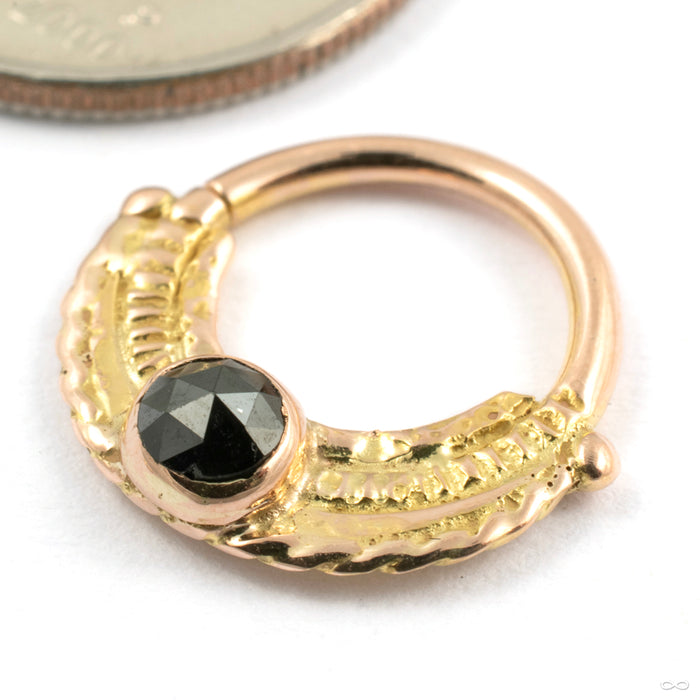 Dodge City Seam Ring in Gold from High Noon Handmade in yellow gold with black diamond