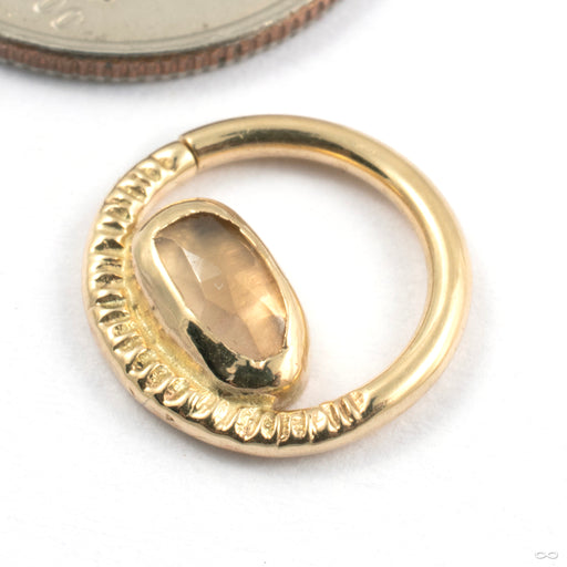 Donna Seam Ring in Gold from High Noon Handmade in yellow gold with zircon