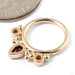 Eden Pear Seam Ring in Gold from BVLA in 14k Yellow Gold with Garnet and Honey Topaz back view