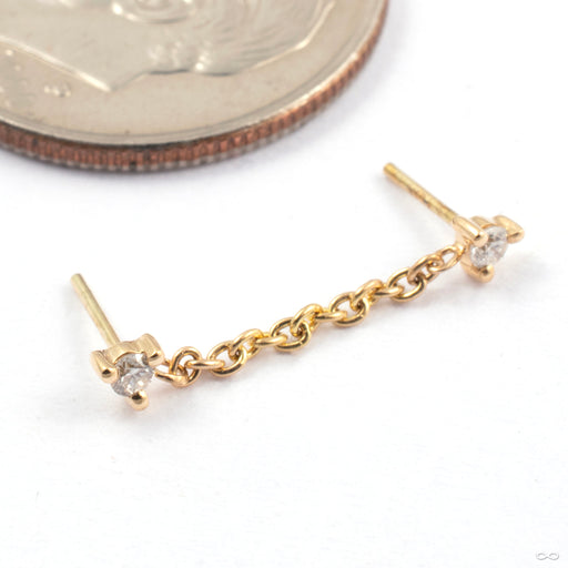 Gemini Press-fit End in Gold from Modern Mood in yellow gold with diamond