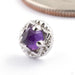 Gemmed Omega 24 Press-fit End in 14k White Gold with Amethyst from Tether Jewelry