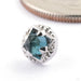 Gemmed Omega 24 Press-fit End in 14k White Gold with London Blue Topaz from Tether Jewelry