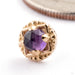 Gemmed Omega 24 Press-fit End in 14k Yellow Gold with Amethyst from Tether Jewelry