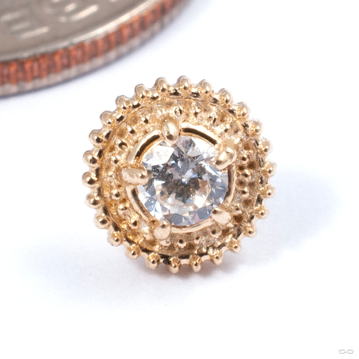 Hypnotize Press-fit End in Gold from Tawapa with clear CZ