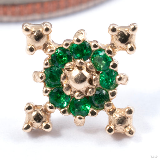 Idol Press-fit End in Gold from Tawapa with emerald