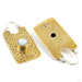 Kawaii Earrings from Oracle in yellow brass with blue lace agate back view