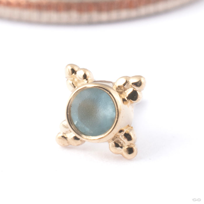 Mini Kandy Press-fit End in Gold from BVLA in 14k Yellow Gold with Sandblasted Swiss Blue Topaz