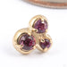 Morning Dew Press-fit End in Gold from Sacred Symbols in yellow gold with rhodolite