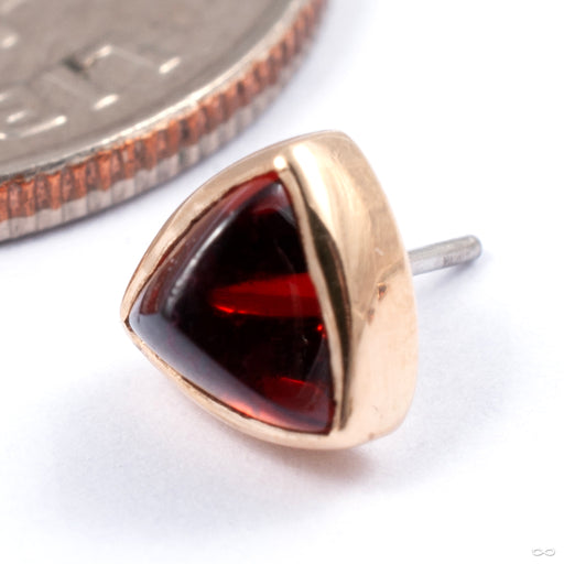 Sugarloaf Cabochon Trillion Press-fit End in Gold from Mettle and Silver with orissa garnet