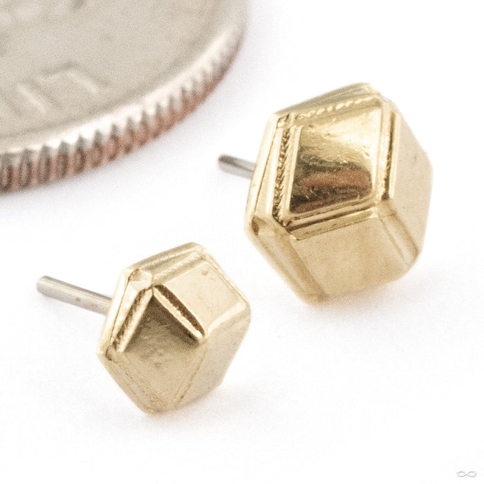 Tadbit Press-fit End in 14k Yellow Gold from Regalia in assorted vizes