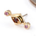 Turn it Up Press-fit End in Gold from Pupil Hall in 14k yellow gold with red and pink sapphire