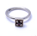 Millgrain Square Fixed Bead Ring in Gold from Scylla with Red Topaz