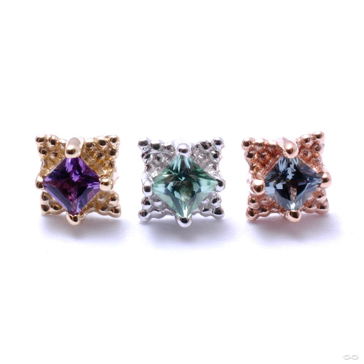 Princess Mini Kandy Press-fit End in Gold from BVLA in assorted stones