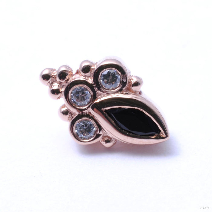 Mini Marquise Sarai Press-fit End in Gold from BVLA in Onyx & Clear CZ