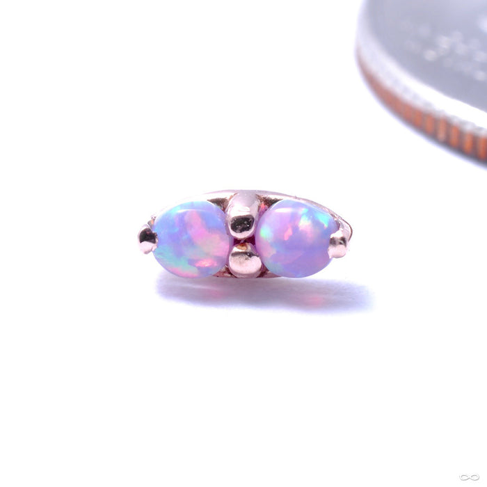 2 Stone Marquise Press-fit End in Gold from LeRoi with Lavender Opals