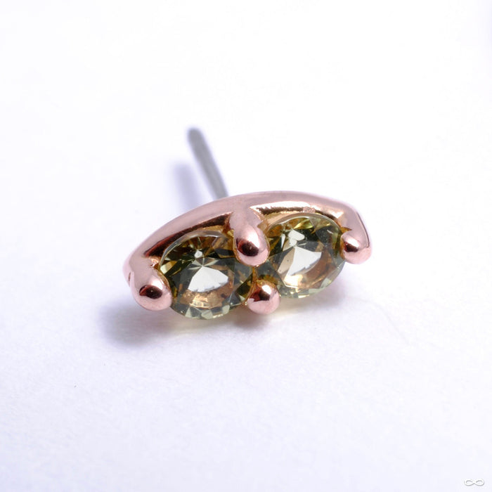 2 Stone Marquise Press-fit End in Gold from LeRoi with Peridot Stones
