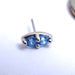 2 Stone Marquise Press-fit End in Gold from LeRoi with Arctic Blue Stones