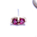 2 Stone Marquise Press-fit End in Gold from LeRoi with Dark Ruby Stones