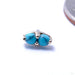 2 Stone Marquise Press-fit End in Gold from LeRoi with Turquoise Stones