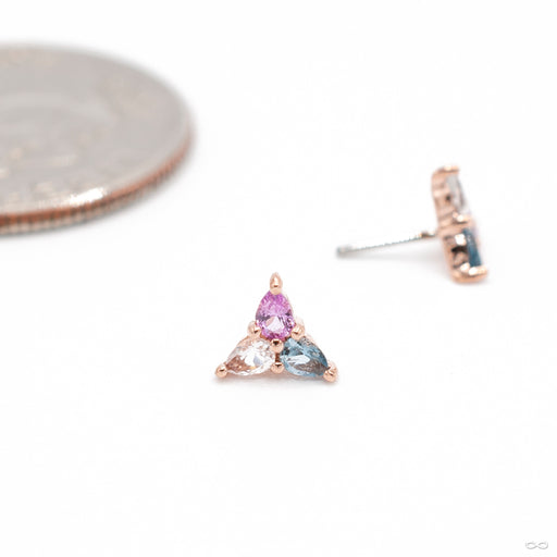 Trans Awareness 3 Little Pears Press-fit End in Gold from Buddha Jewelry in rose gold