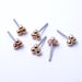 3 Bead Cluster Press-fit Ends in Gold from LeRoi