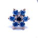 7 Stone Flower Press-fit End from LeRoi with Arctic Blue & Medium Blue Stones