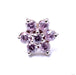 7 Stone Flower Press-fit End in Gold from LeRoi with Pink CZ