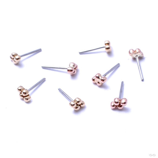 4 Bead Cluster Press-fit Ends in Gold from LeRoi