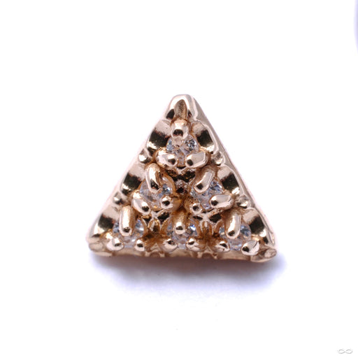 6 Stone Triangle Press-fit End in Gold from LeRoi with Clear CZ