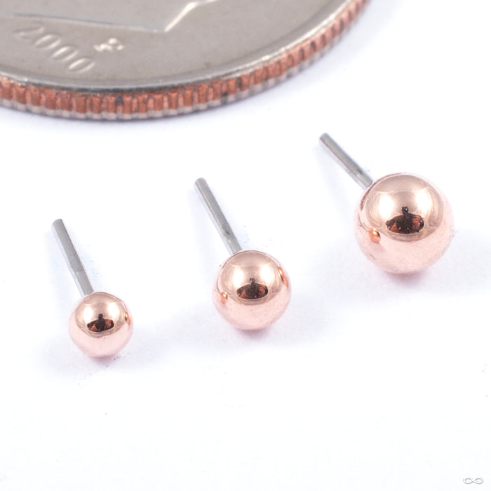 Ball Press-fit End in Gold from LeRoi in various rose gold sizes