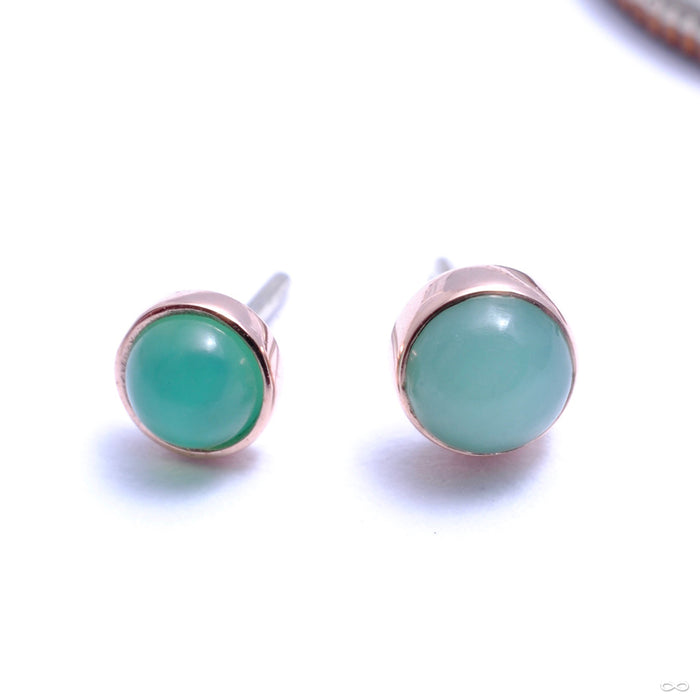 Bezel-set Cabochon Press-fit End in Gold from BVLA with chrysoprase