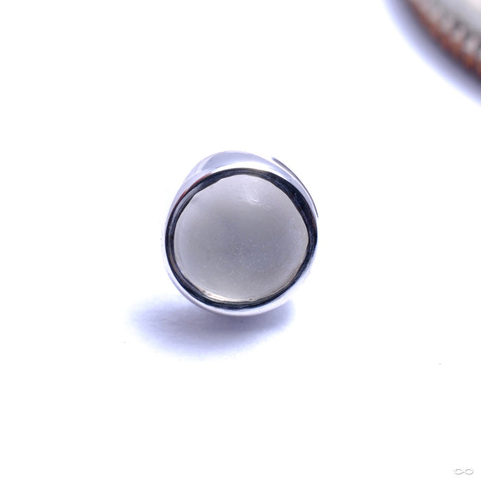 Bezel-set Cabochon Press-fit End in Gold from BVLA with moonstone