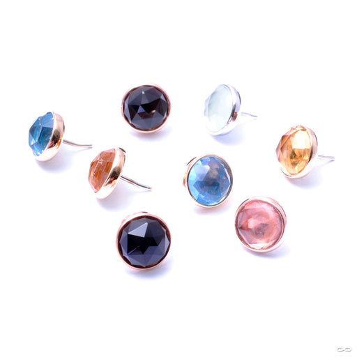 Bezel-set Rose-cut Cabochon Press-fit End in Gold from BVLA in assorted materials