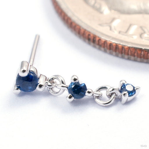 Cascade 3 Press-fit End in Gold from Modern Mood in white gold with blue sapphire
