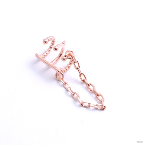 Chained Love Cuff from Tawapa in rose gold left ear
