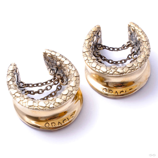 Chained Textured Saddle Spreader Weights from Oracle in brass