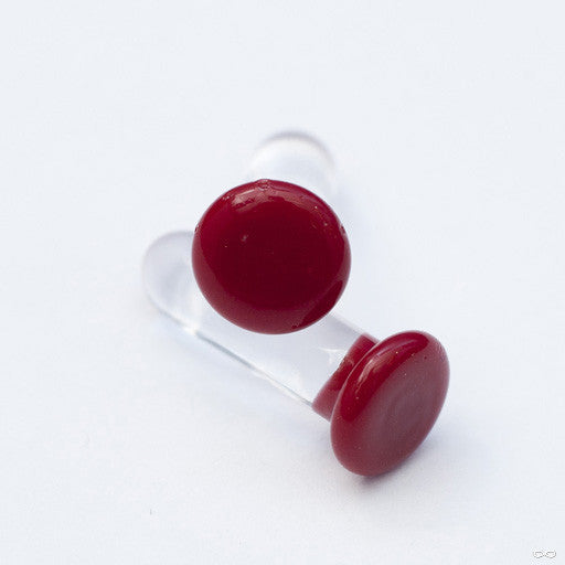 Color Front Plugs from 12g to 4g from Gorilla Glass in Red