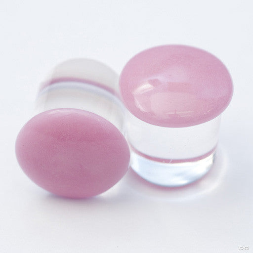 Color Front Plugs from 2g to 1/2" from Gorilla Glass in Rose