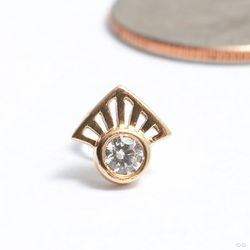 Dali Press-fit End in Gold from Buddha Jewelry with clear CZ