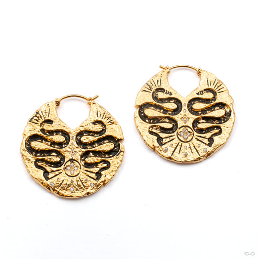 Duality Earrings from Maya Jewelry in yellow gold