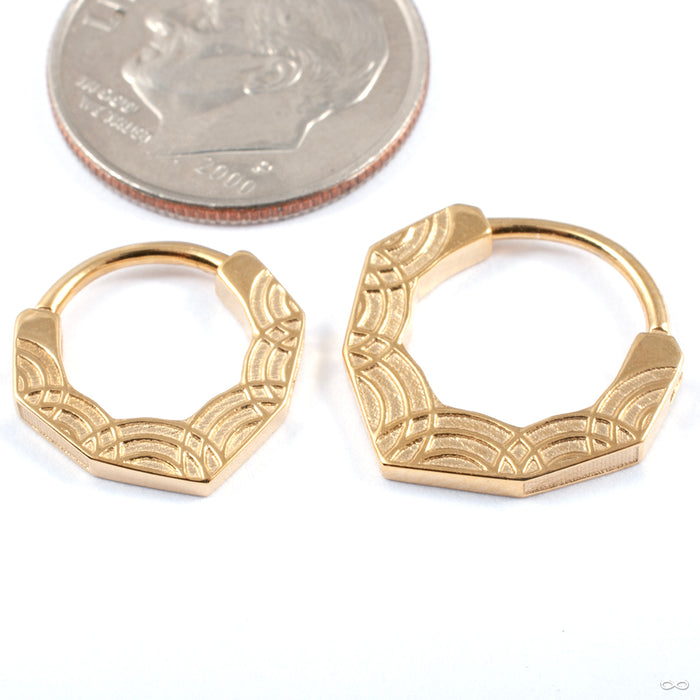 Erte Clicker from Tether Jewelry in various sizes in yellow gold