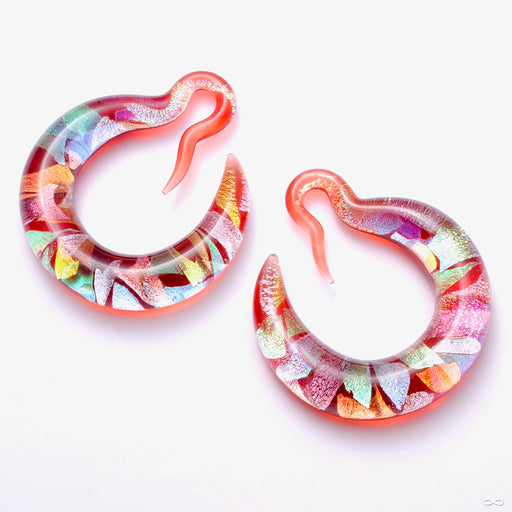 Hagakure Crescent Hoops from Gorilla Glass in Fire
