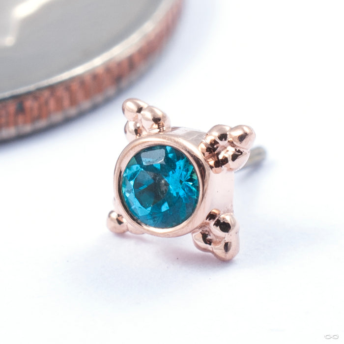 Mini Kandy Press-fit End in Gold from BVLA in rose gold with paraiba topaz