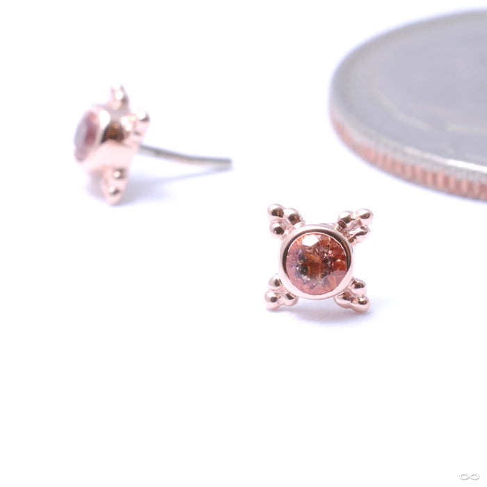 Mini Kandy Press-fit End in Gold from BVLA with peach topaz