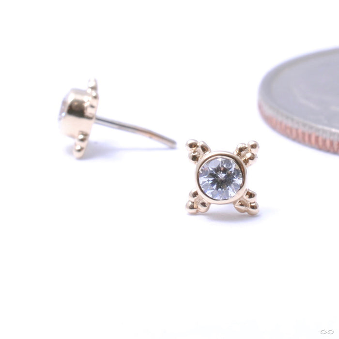 Mini Kandy Press-fit End in Gold from BVLA with clear CZ